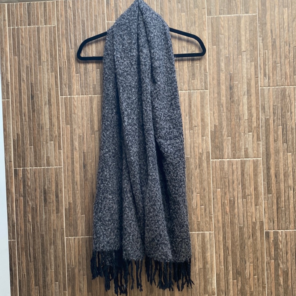 Extra large gray/black scarf/ shawl